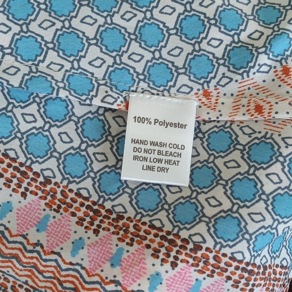 Lulu's Maxin' Smocked Blue Patchwork Print Babydoll Tie-Strap Maxi Dress Sz S - Picture 7 of 9